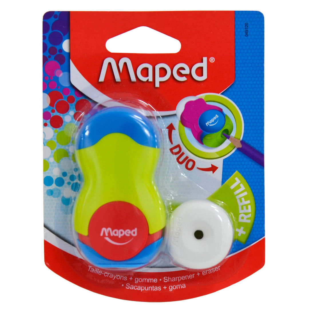 Maped Loopy Duo 1 Hole Pencil Sharpener Eraser & Refill