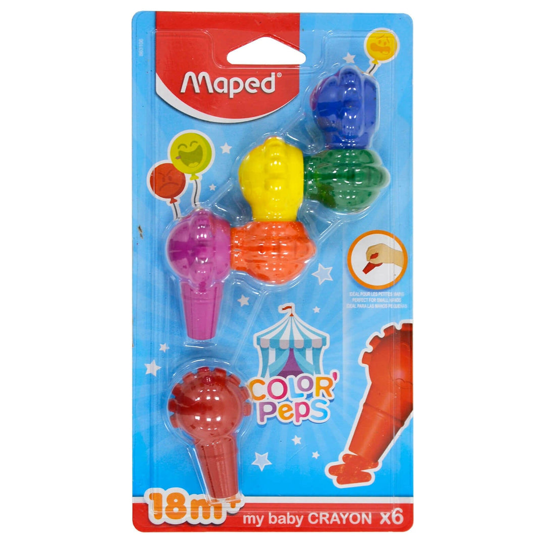 Pack of 6 Maped Color Peps My Baby Crayons Easy Grip 18m+