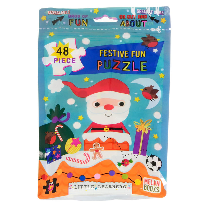 Kids Jigsaw Puzzle 48 Large Pieces Resealable Bag Home Travel Festive Fun