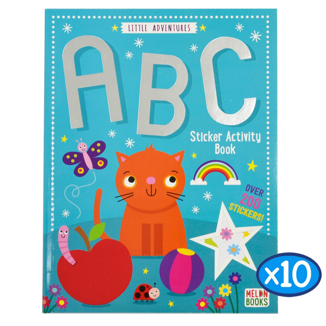 Pack of 10 ABC Activity Book 200 Stickers Colour 56 Pages