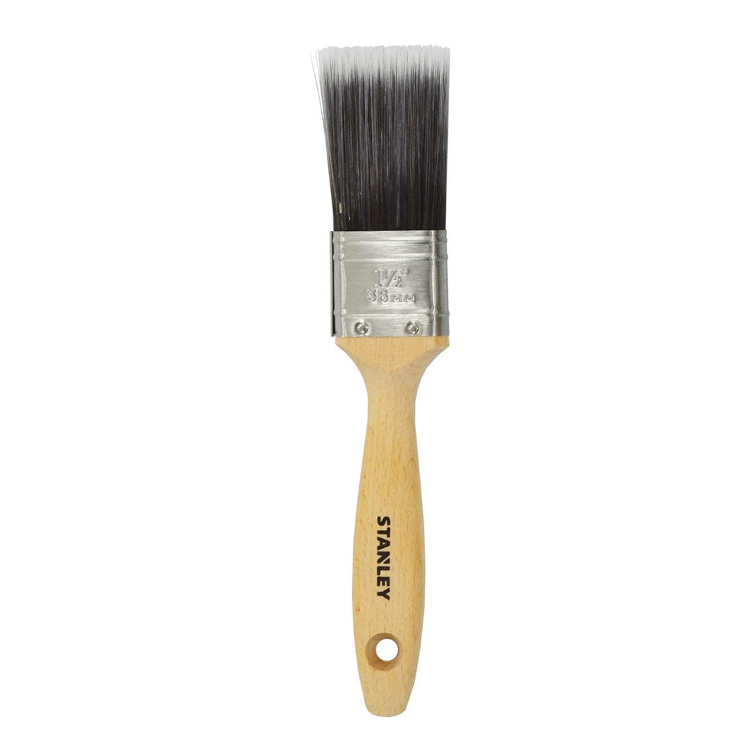 Stanley Max Finish Paint Brush Synthetic Bristles Wood Handle 38mm