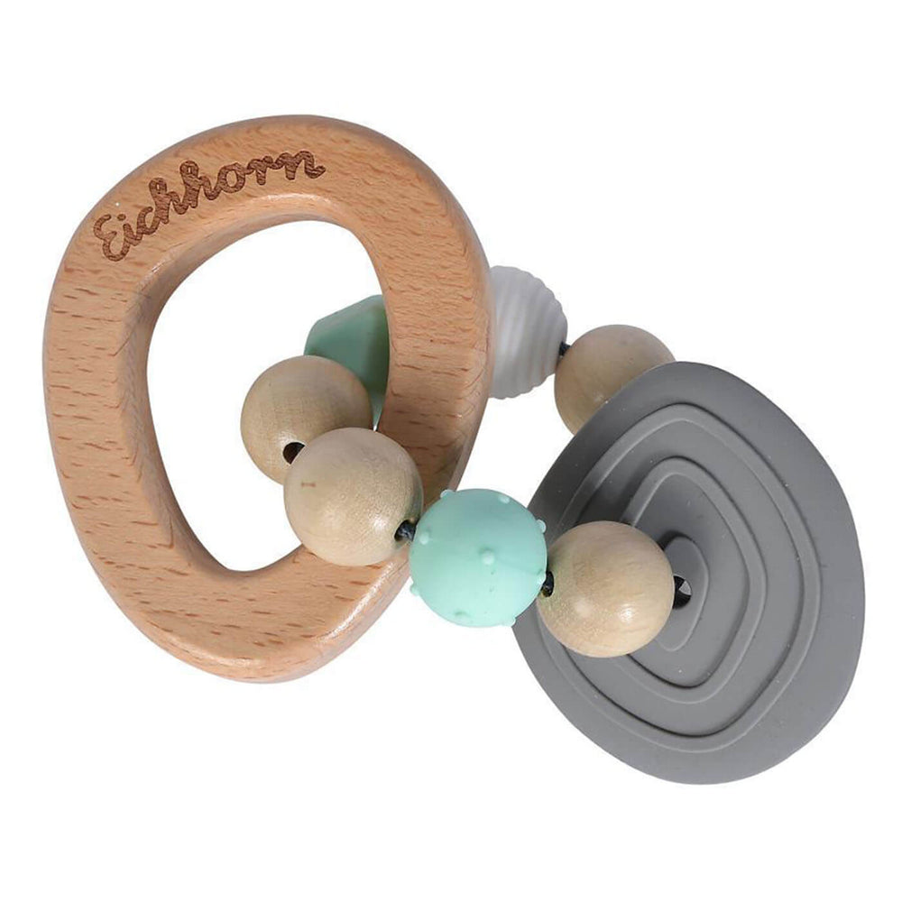 Eichhorn Baby Pure Teething Ring Wooden Beads Textured