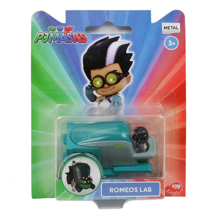 PJ Masks Die-Cast Metal Vehicle 7cm Car With Micro Figure Romeos Lab