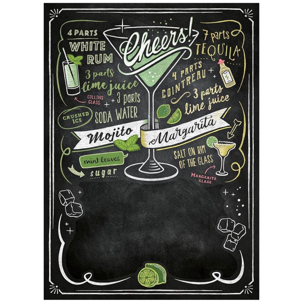 Chalk Blackboard Jigsaw Puzzle Cheers Cocktails 1000 Pieces