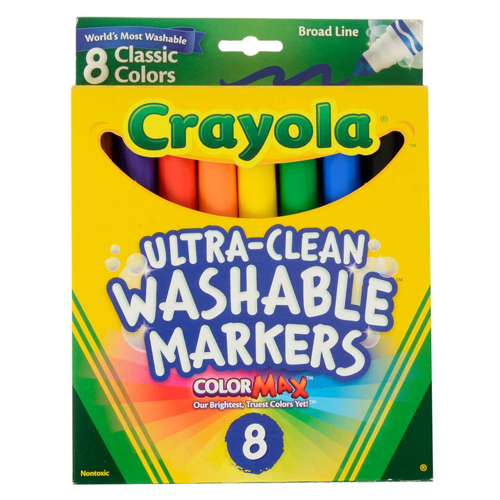 Crayola Ultra Clean Washable Markers Colour Max 8 Pack Broad Line