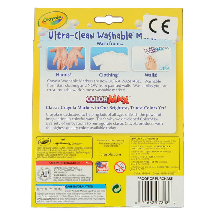 Crayola Ultra Clean Washable Markers Colour Max 8 Pack