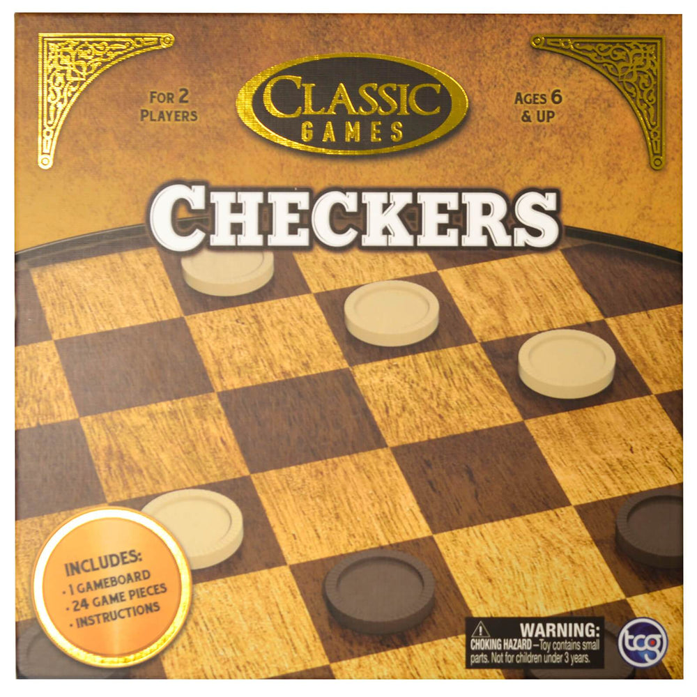 Classic Board Game Strategy Skills 2 Players Age 6+ Checkers