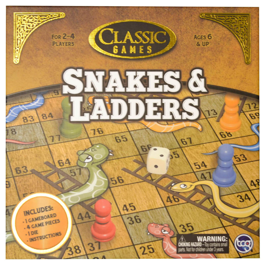 Classic Family Board Games Night Kids Adults 2-6 Players Age 6+ Snakes & Ladders