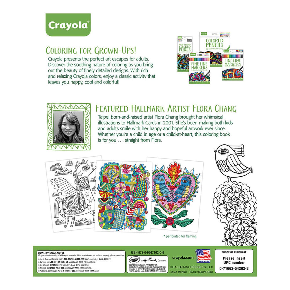 Crayola Folk Art Escapes Colouring Book Hallmark Artist 80 Pages