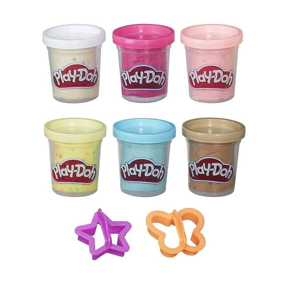 Play-Doh Confetti Compound Collection 6 Pots 2 Cutter Shapes