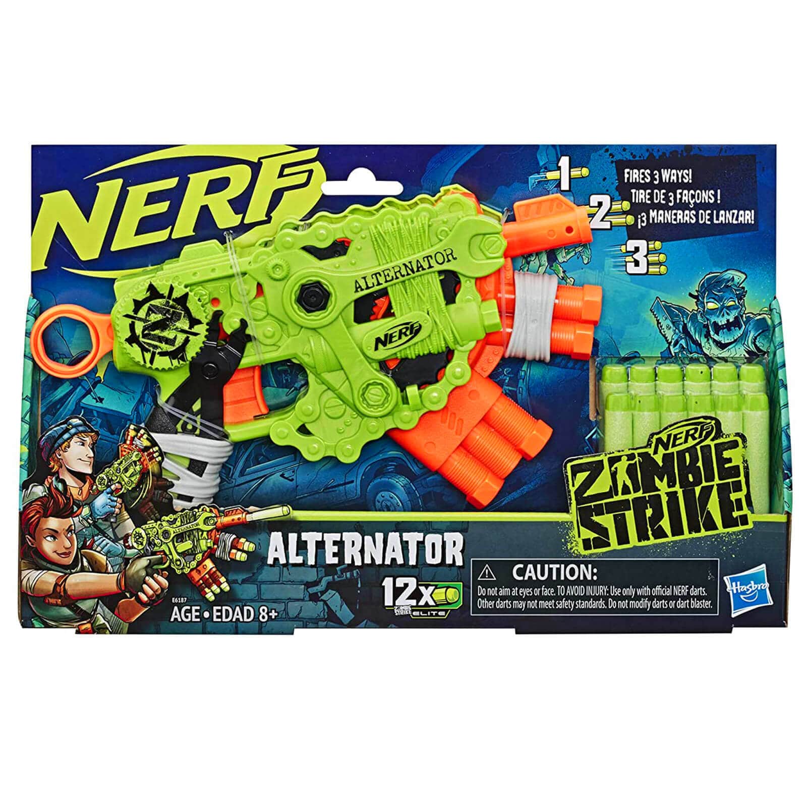 Buy Nerf Zombie Strike Alternator Dart Blaster 3 Way Fire XS Stock XS Stock