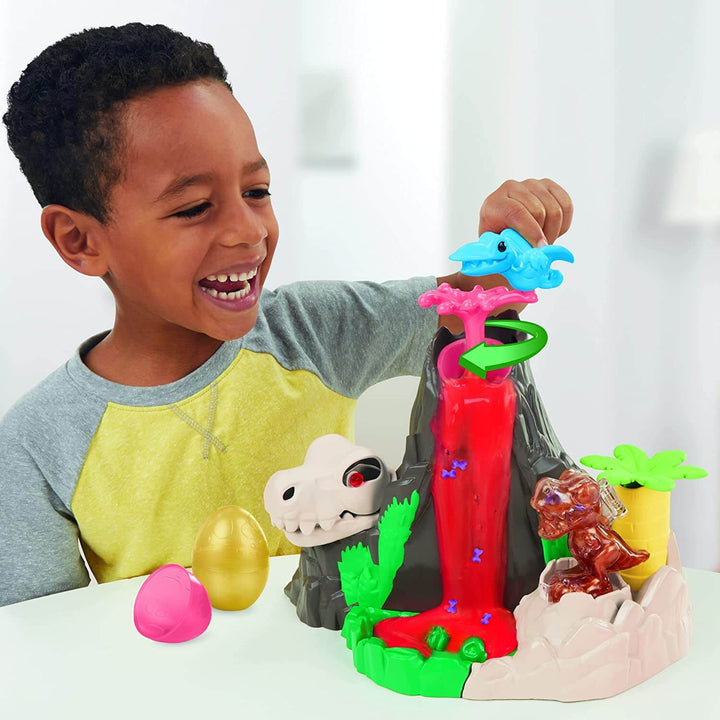 Play-Doh Slime Lava Bones Island Dino Crew Playset 4 Egg Tubs