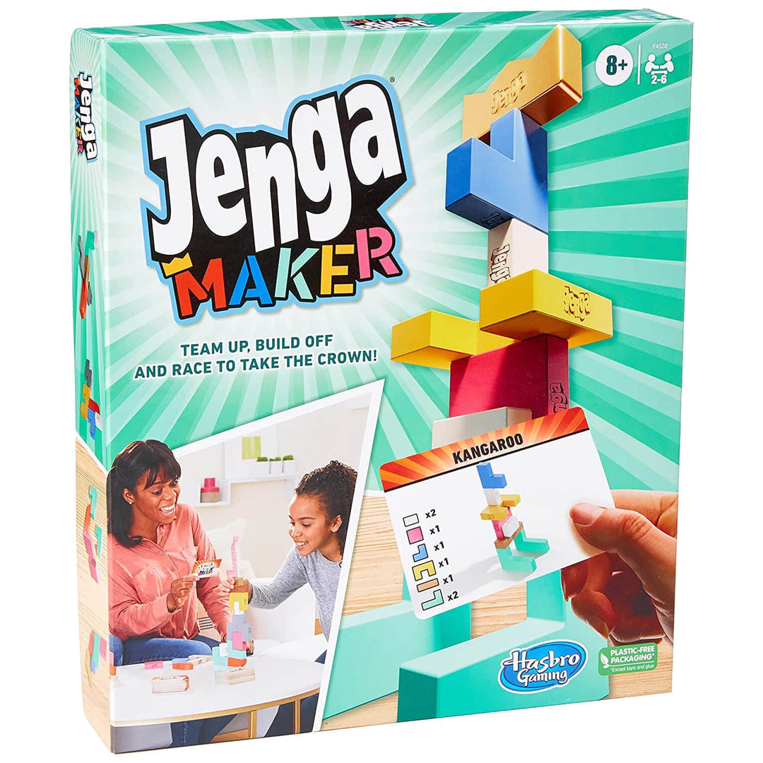 Jenga Maker Family Game Build Race 28 Wooden Blocks Age 8+