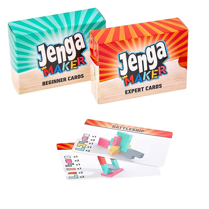 Jenga Maker Family Game Build Race 28 Wooden Blocks Age 8+