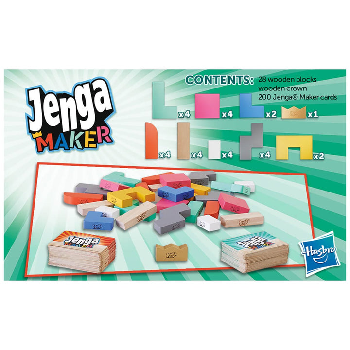 Jenga Maker Family Game Build Race 28 Wooden Blocks Age 8+