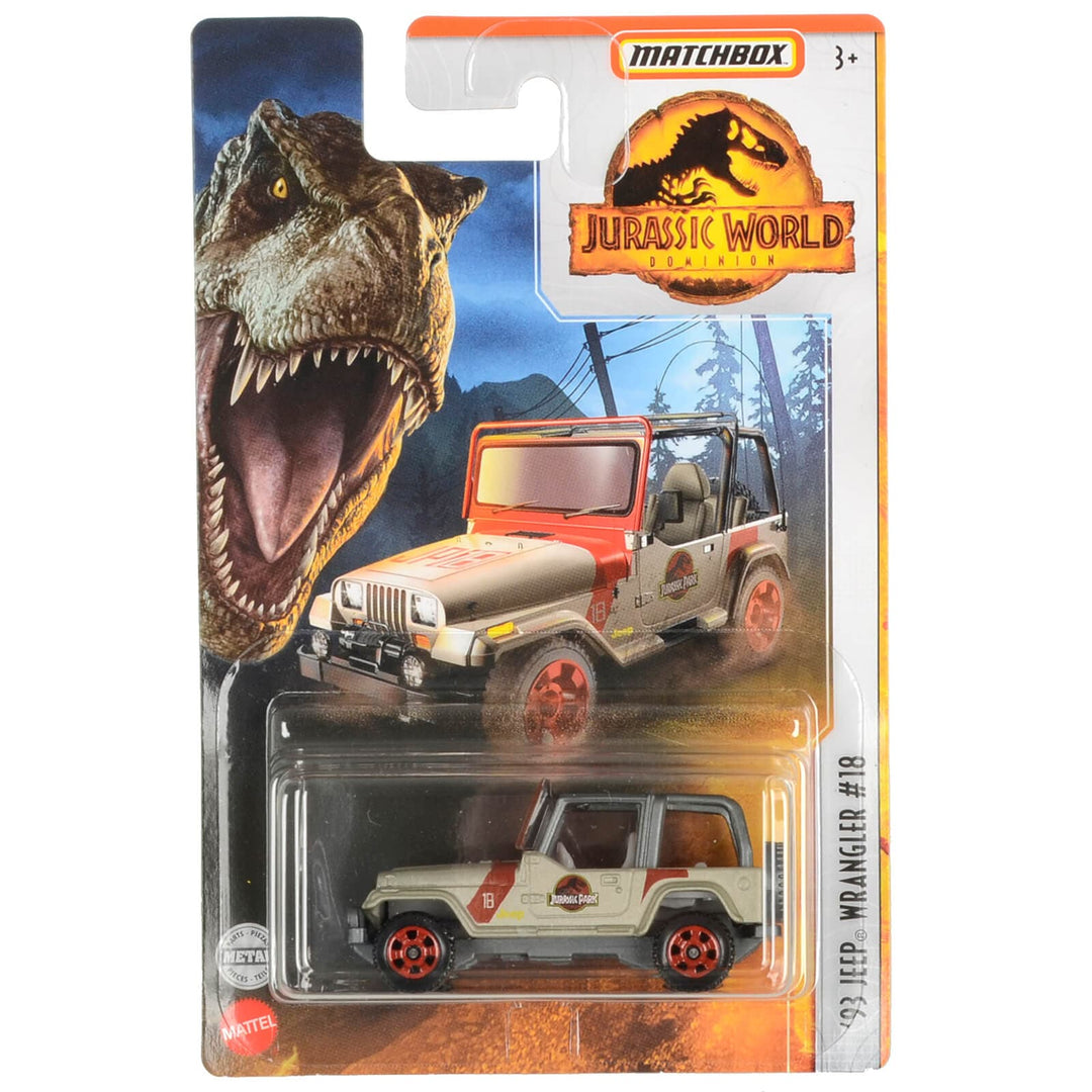 Matchbox Jurassic World Vehicles Die-Cast Car Truck 1:64 1993 Jeep Wrangler