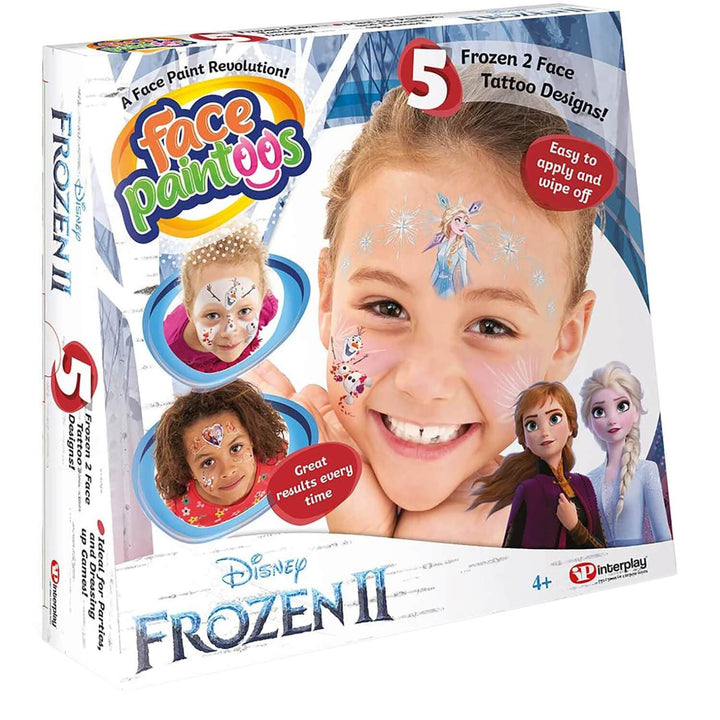 Face Paintoos Pack 5 Tattoos Designs Fancy Dress Fun Art Disney Frozen