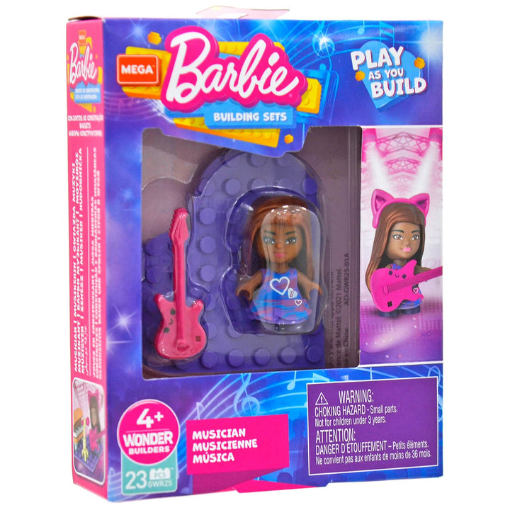 Barbie Mega Construx Micro Doll Building Set Heart Base Musician