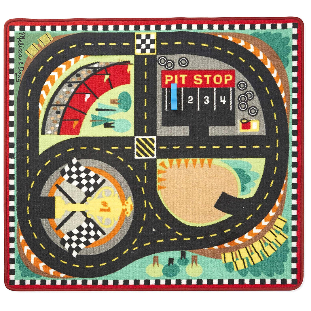 Melissa & Doug Large Activity Rug Play Mat With Accessories 100cm Race Track