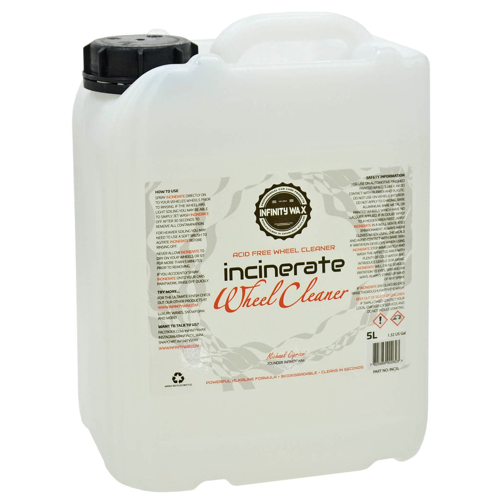 Incinerate Wheel Cleaner Powerful Acid Free Car Care 500ml 5L