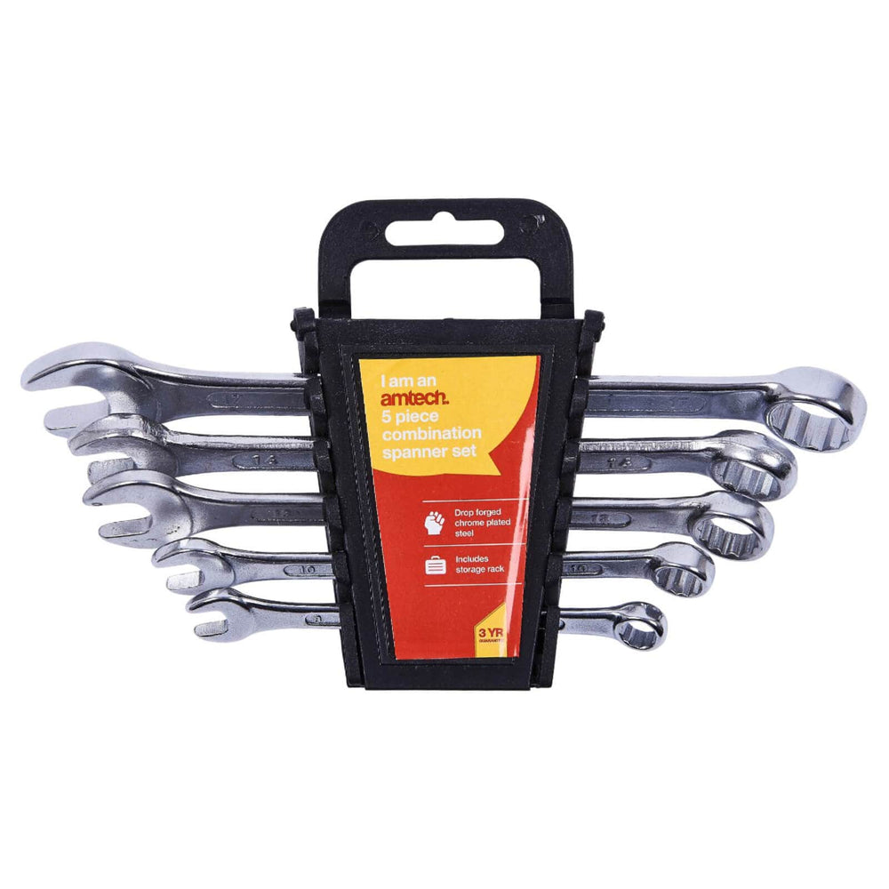 Amtech 5 PIece Combination Spanner Set Storage Rack