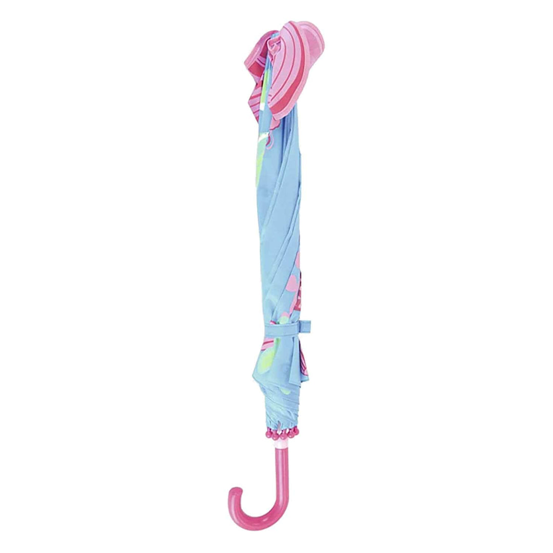 Kids 3D Mermaid Dome Umbrella Pink Crook Handle Tail Fins Top