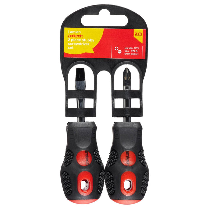 Amtech 2 Piece Stubby Screwdriver Set