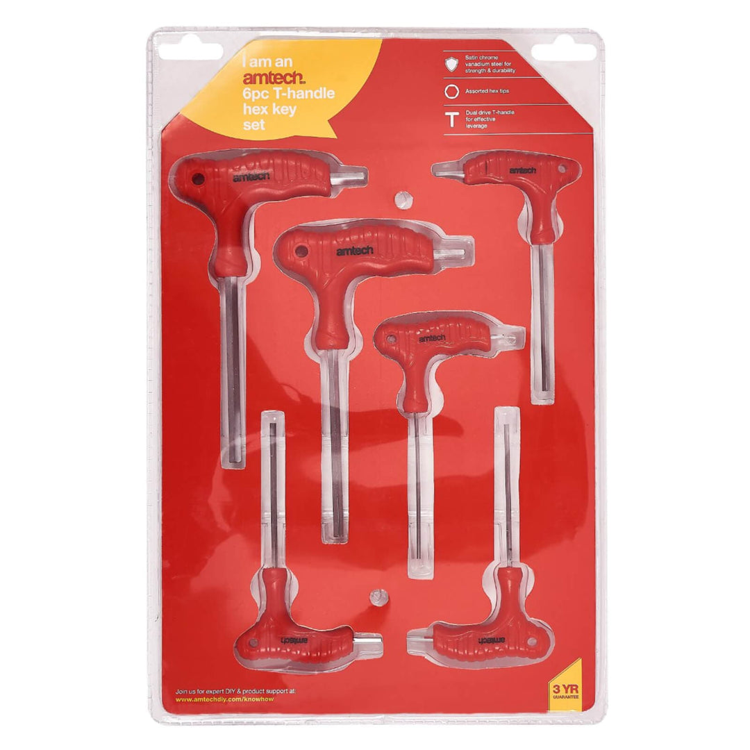 Amtech 6 Piece T-Handle Hex Key Set