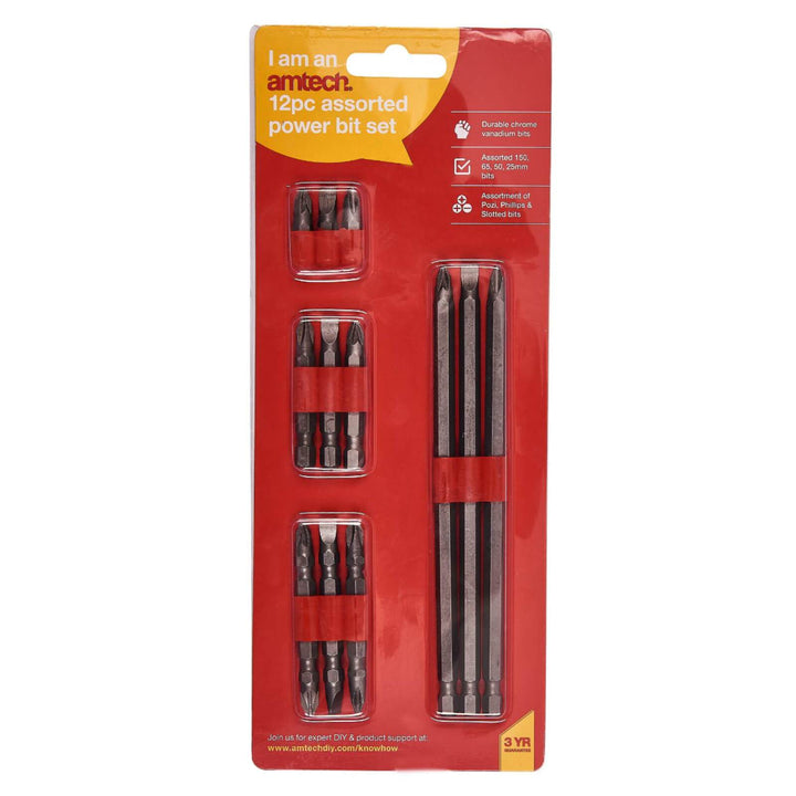 Amtech 12 Piece Assorted Power Bit Set