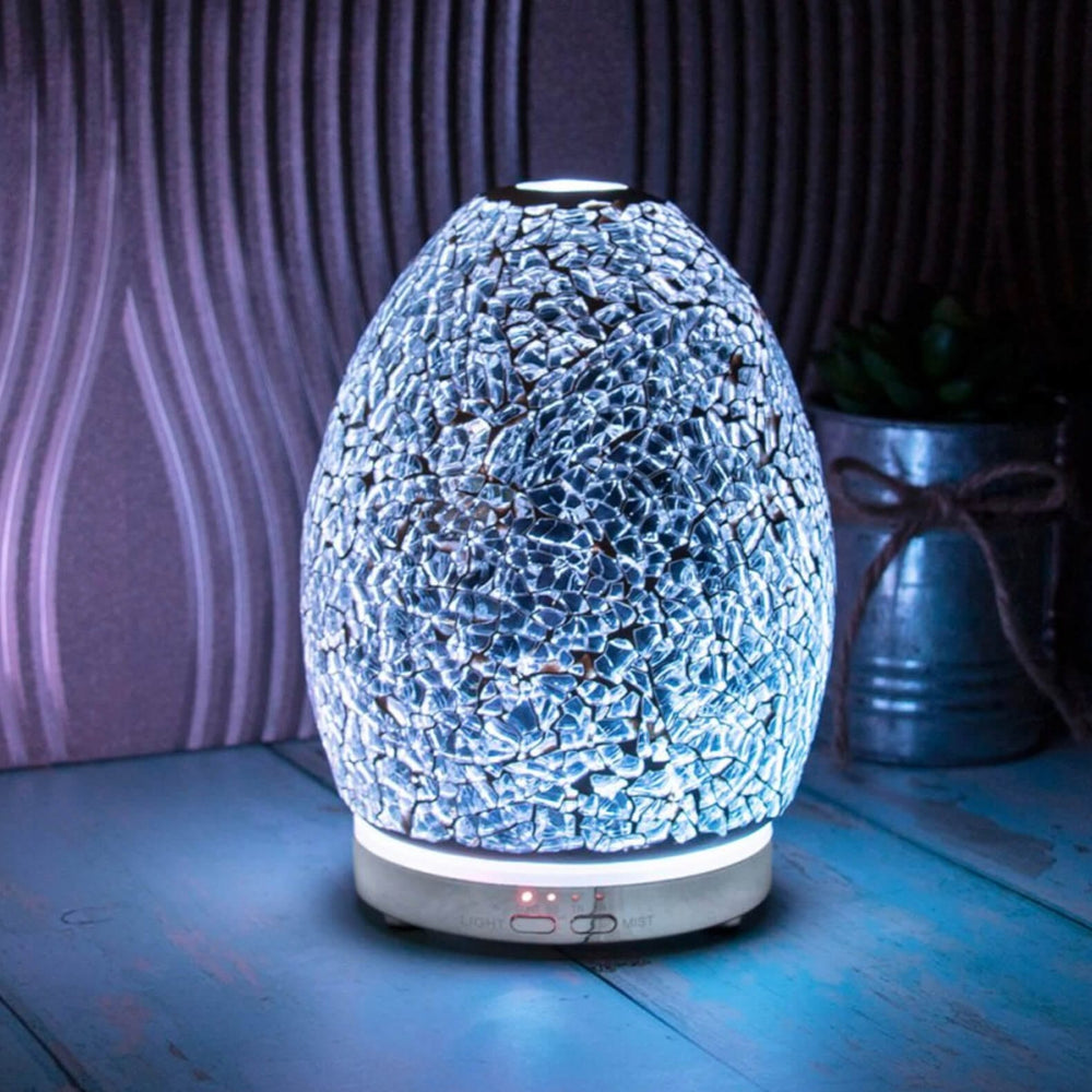 Aroma Humidifier Mosaic Egg Shape Colour Change LED Light 16cm