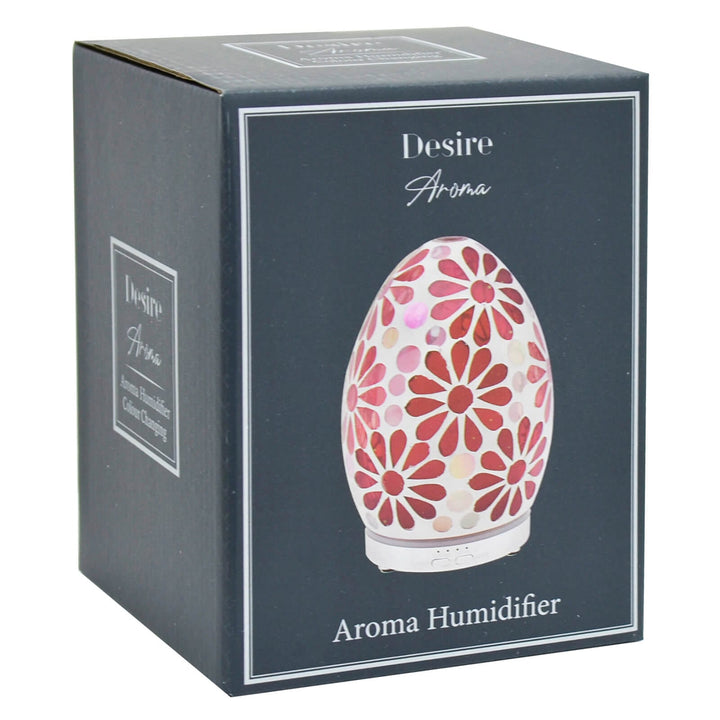 Aroma Humidifier Flower Mosaic Egg Colour Change LED Light 16cm