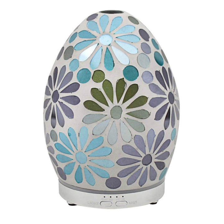 Aroma Humidifier Flower Mosaic Egg Colour Change LED Light 16cm