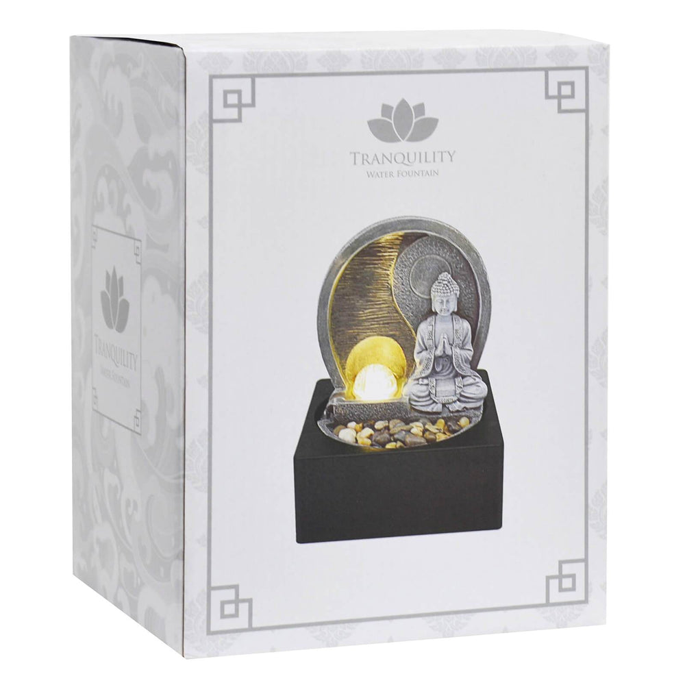 Buddha Indoor Water Fountain Pebbles LED Light