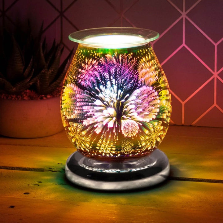 Christmas 3D Aroma Lamp Wax Melt Oil Warmer Light 15cm Snowflakes