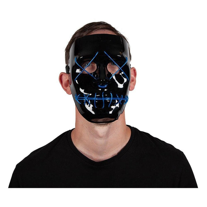 Neon Light Up Mask Adults LED Purge Halloween Fancy Dress