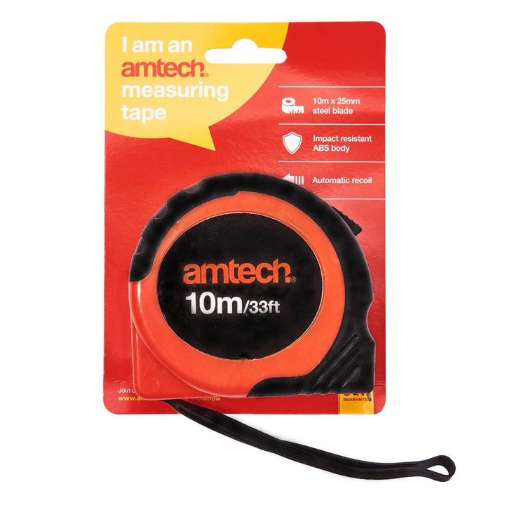 Amtech 10m x 25mm Measuring Tape With Auto Return