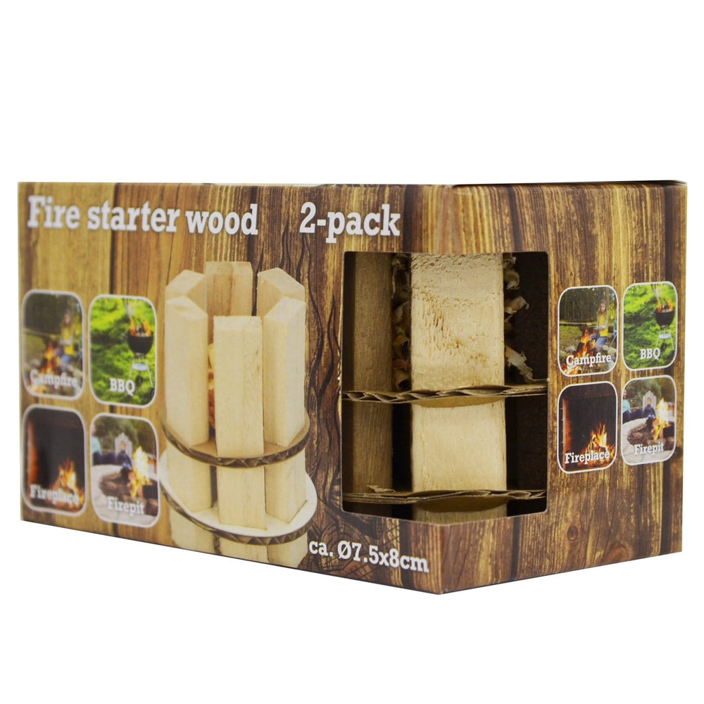 Twin Pack Fire Wood Starter Lighter Kindling BBQ Firepit