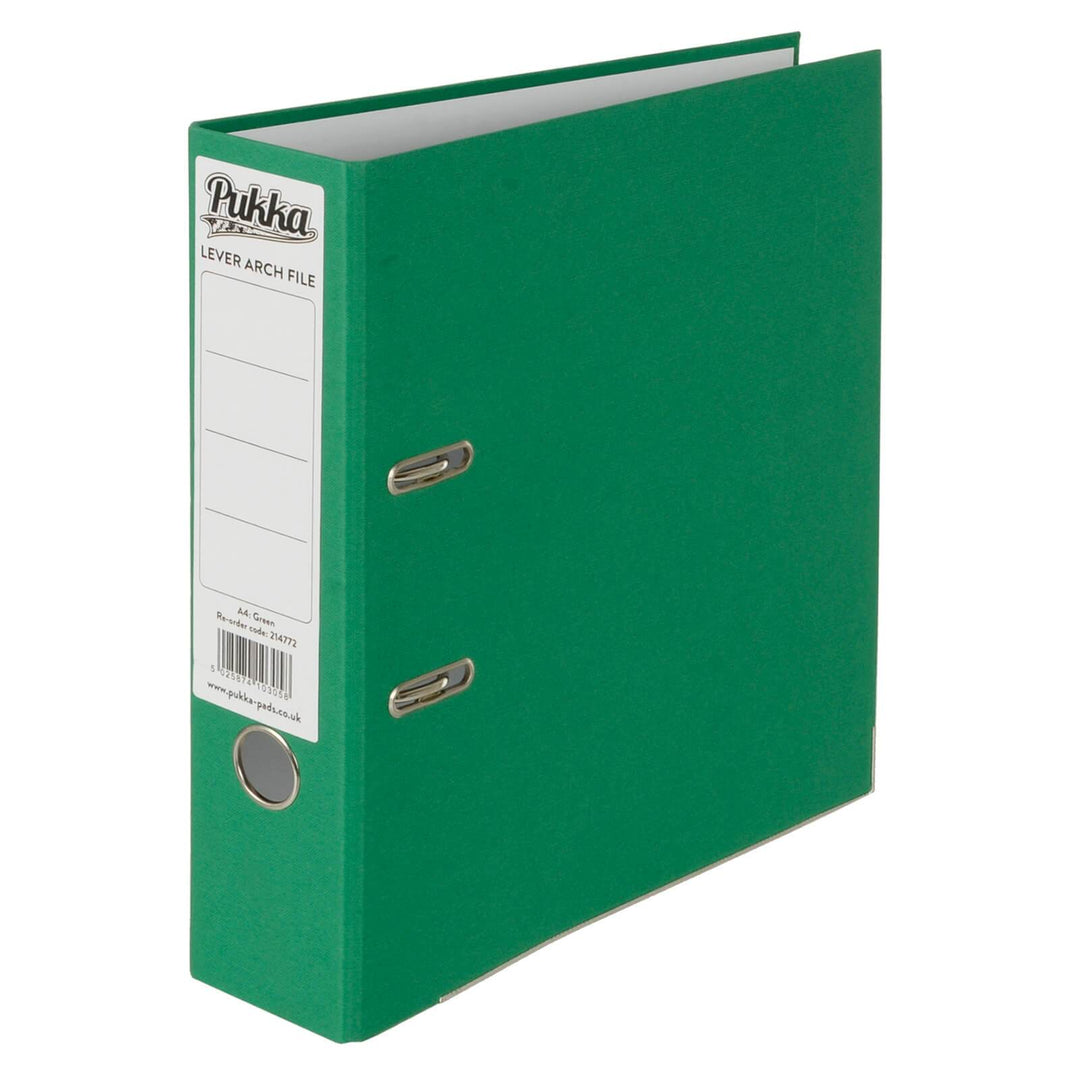 Pukka Lever Arch File A4 Paper 2 Ring Locking Home Office School Green