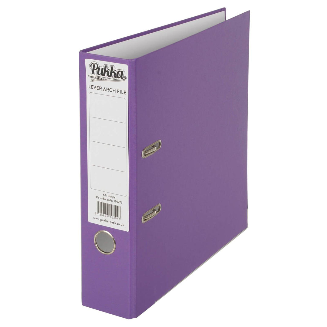 Pukka Lever Arch File A4 Paper 2 Ring Locking Home Office School Purple