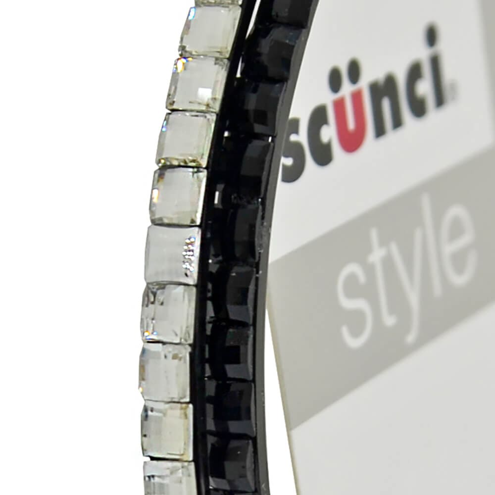 Scunci Style Pack Of 2 Headbands Alice Bands Jewel Black Silver