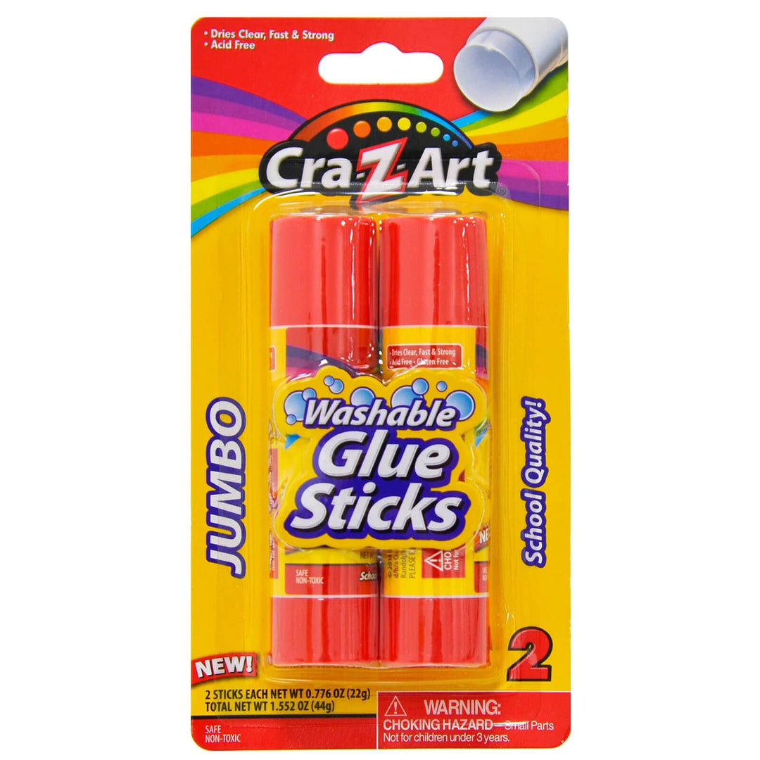 Cra-Z-Art Jumbo Washable Glue Sticks School Pack Of 2 x 22g