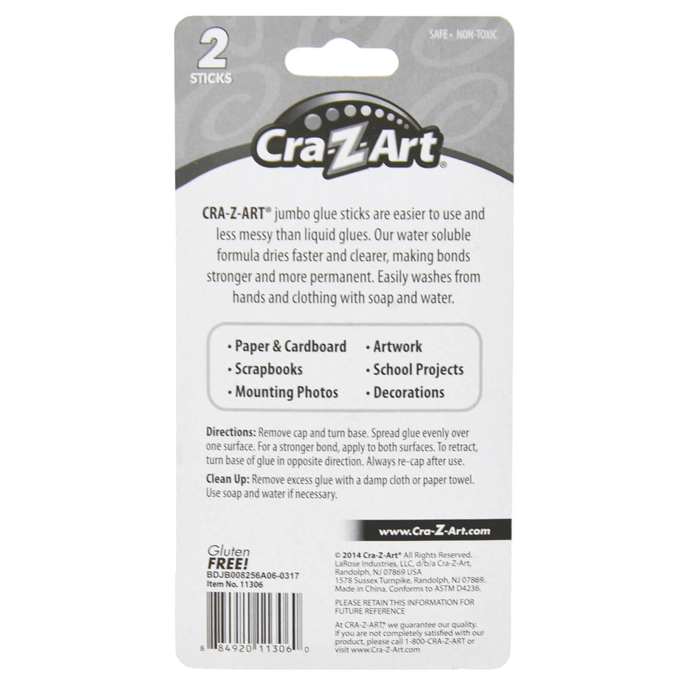 Cra-Z-Art Jumbo Washable Glue Sticks School Pack Of 2 x 22g