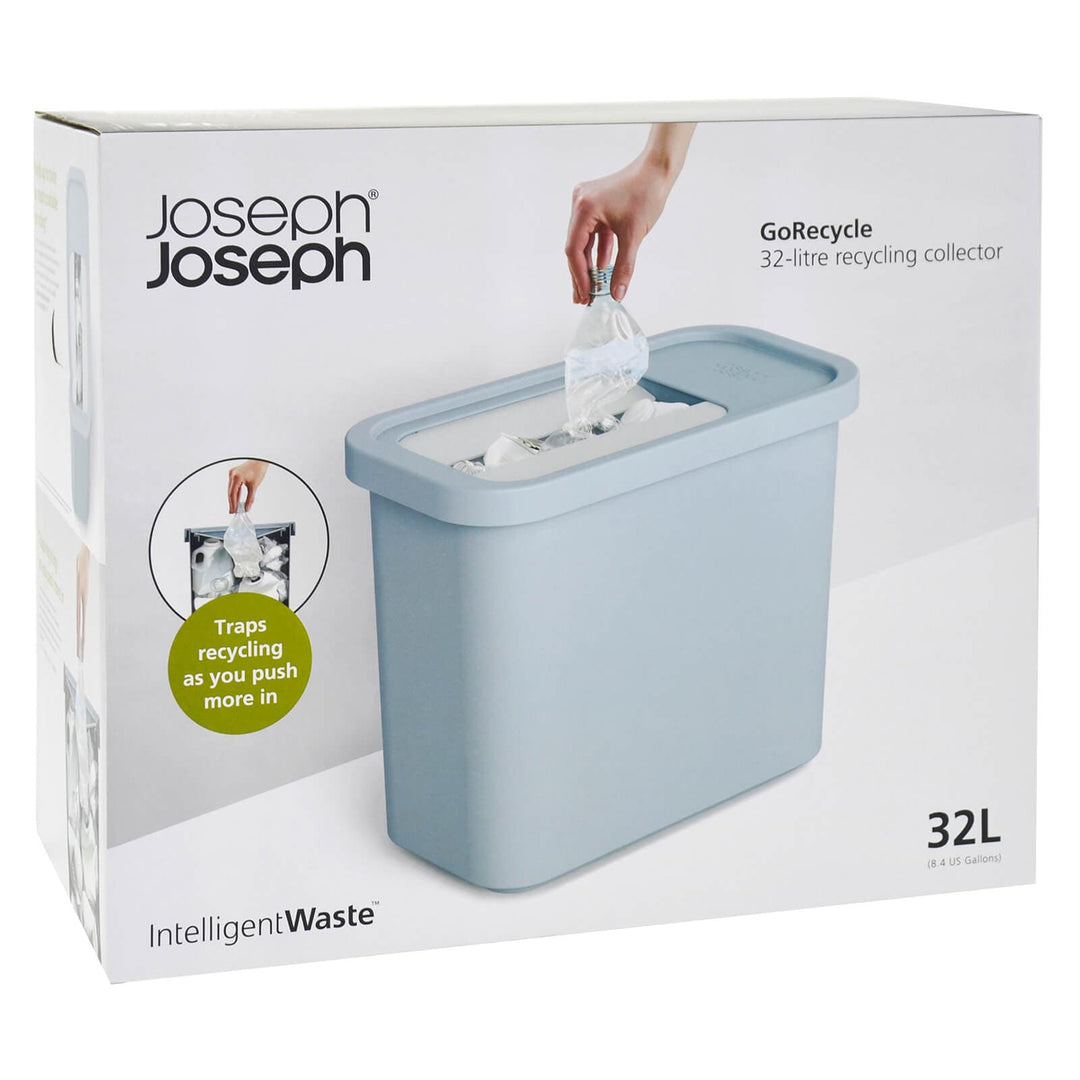 Joseph Joseph GoRecycle 32L Recycling Collector Easy Empty Blue