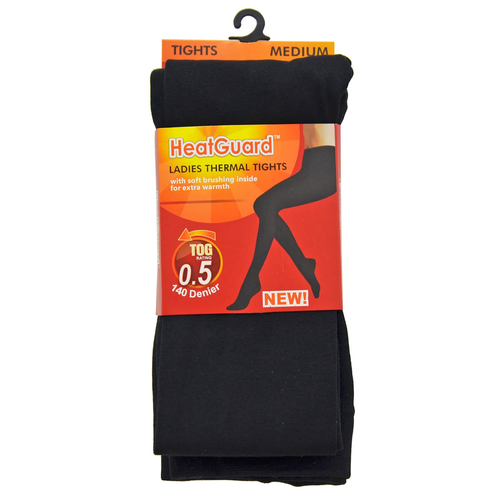 HeatGuard Black Thermal Tights with Soft Brushed Inner, 140 Denier