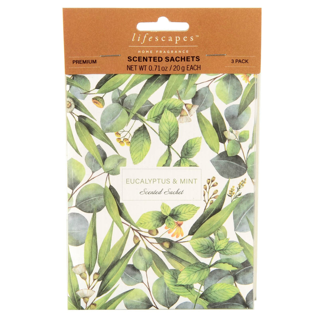 Pack Of 3 Scented Sachets Premium Home Fragrance Packets Eucalyptus Mint