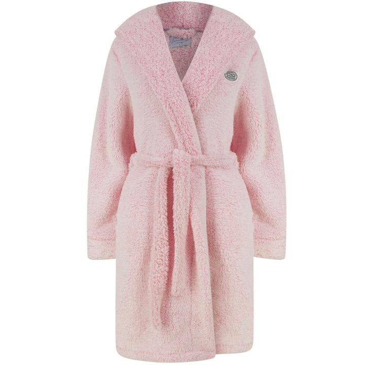 Womens Soft Fleece Dressing Gown Tokyo Laundry Rosethorns Pink / S