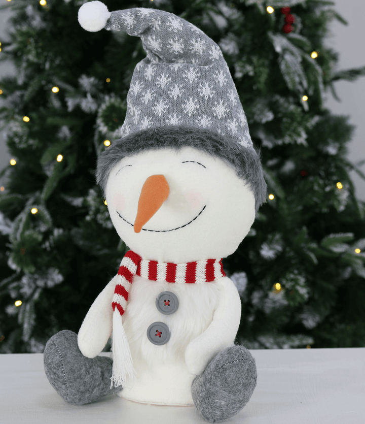 Novelty Sitting Snowman Christmas Xmas Decoration 36cm