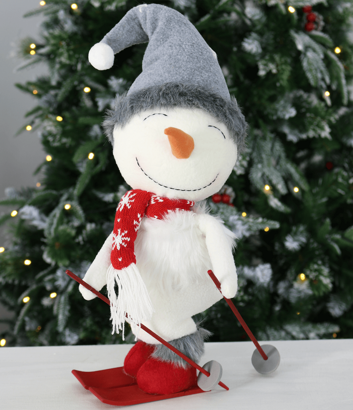 Novelty Skiing Snowman Christmas Xmas Decoration 40cm