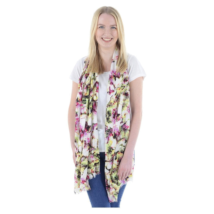 Womens Lightweight Summer Scarf Abstract Floral Print