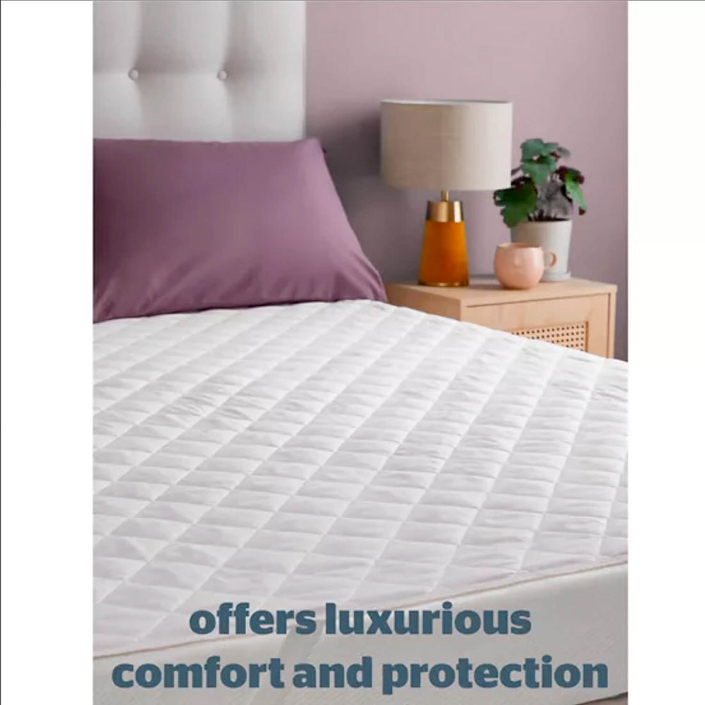 Silentnight Touch of Luxury Mattress Protector Easy Fit White